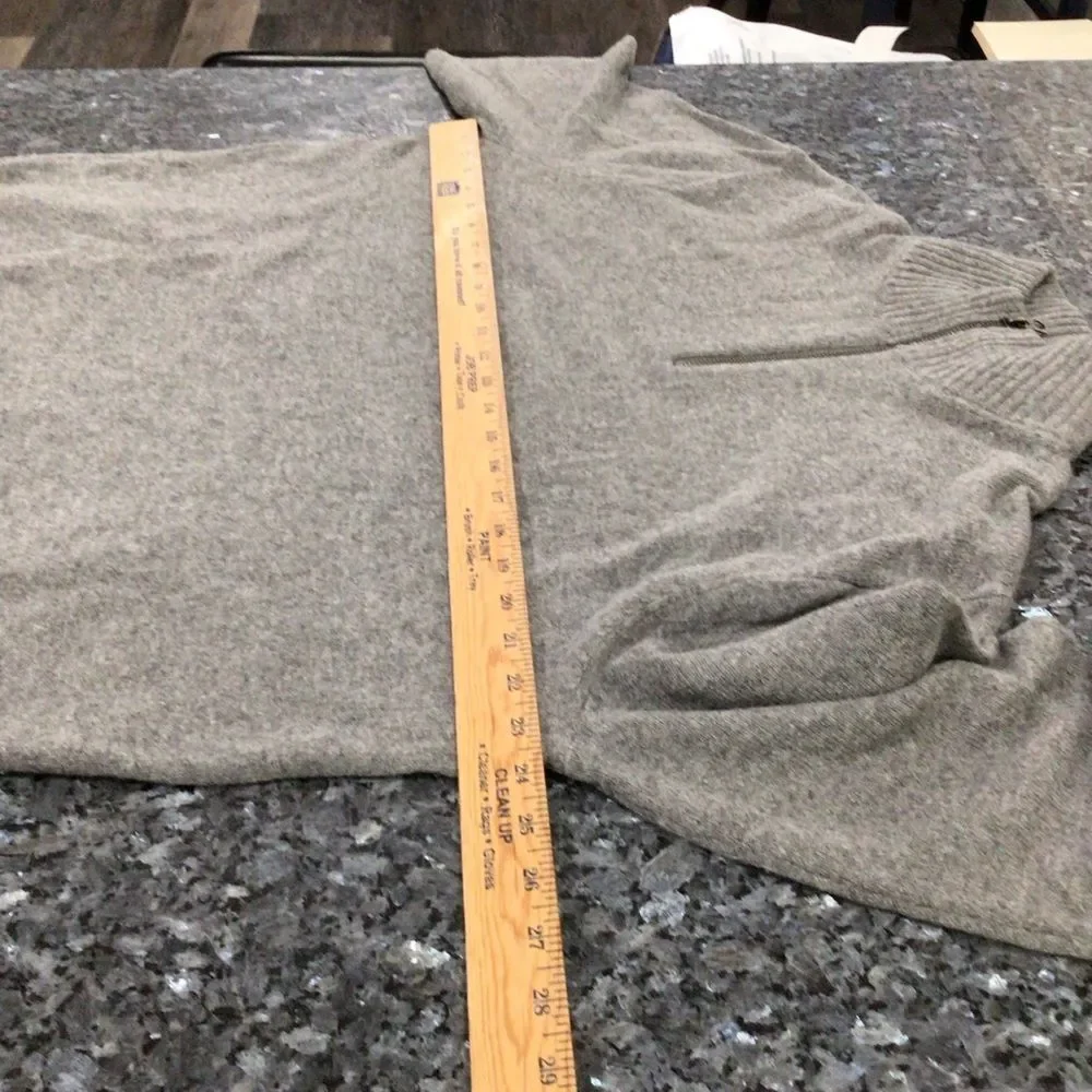 J.Crew Men’s Gray Merino Wool Blend Half-Zip Sweater - Size XL